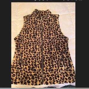 Calvin Klein Sherpa Leopard Print Vest
